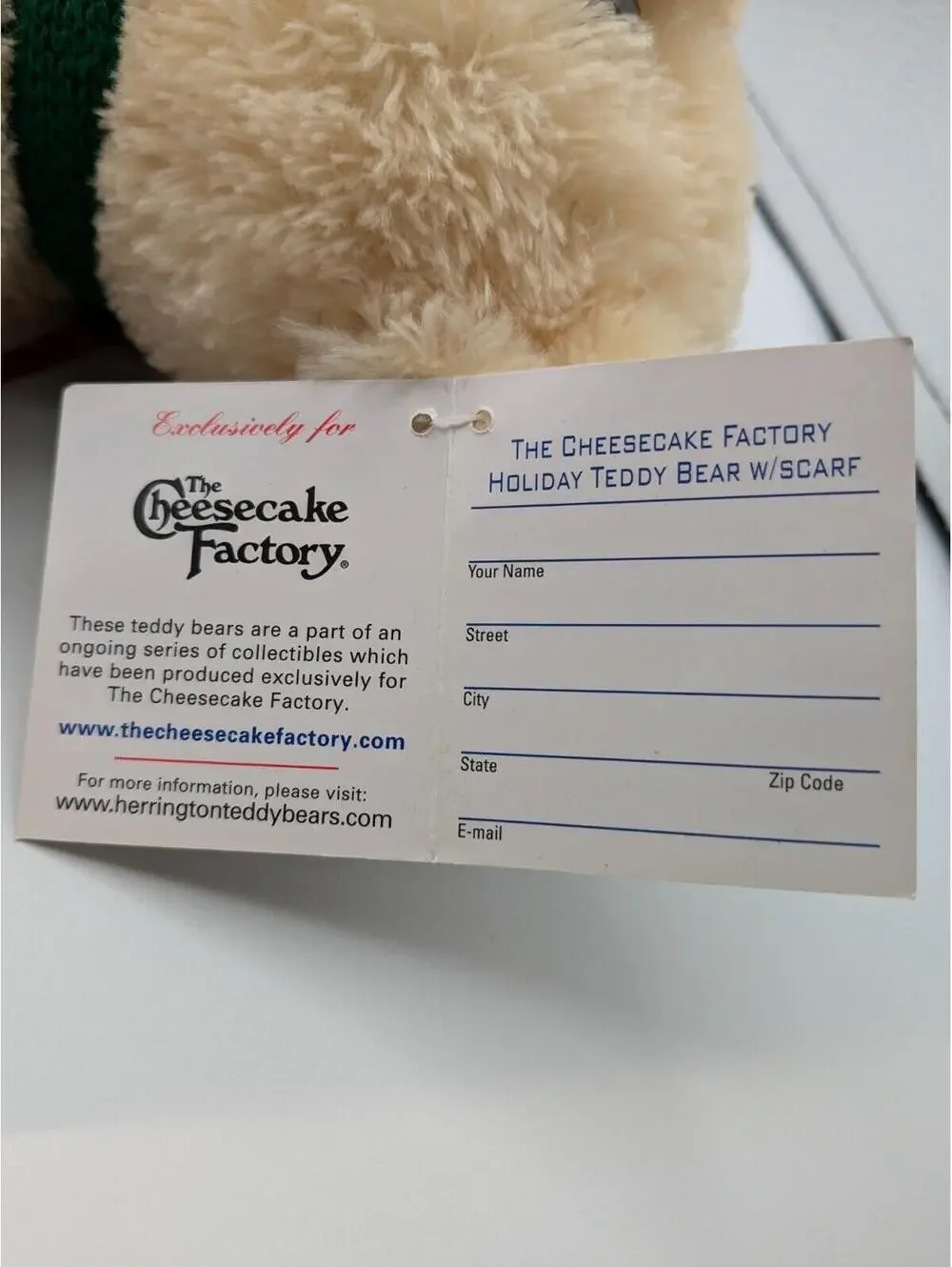 Cheesecake Factory Herrington Teddy Bear Collectible - 14